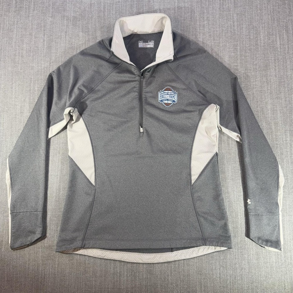 College Football Hall Of Fame Sweatshirt Womens Large Gray Under Armour ColdGear